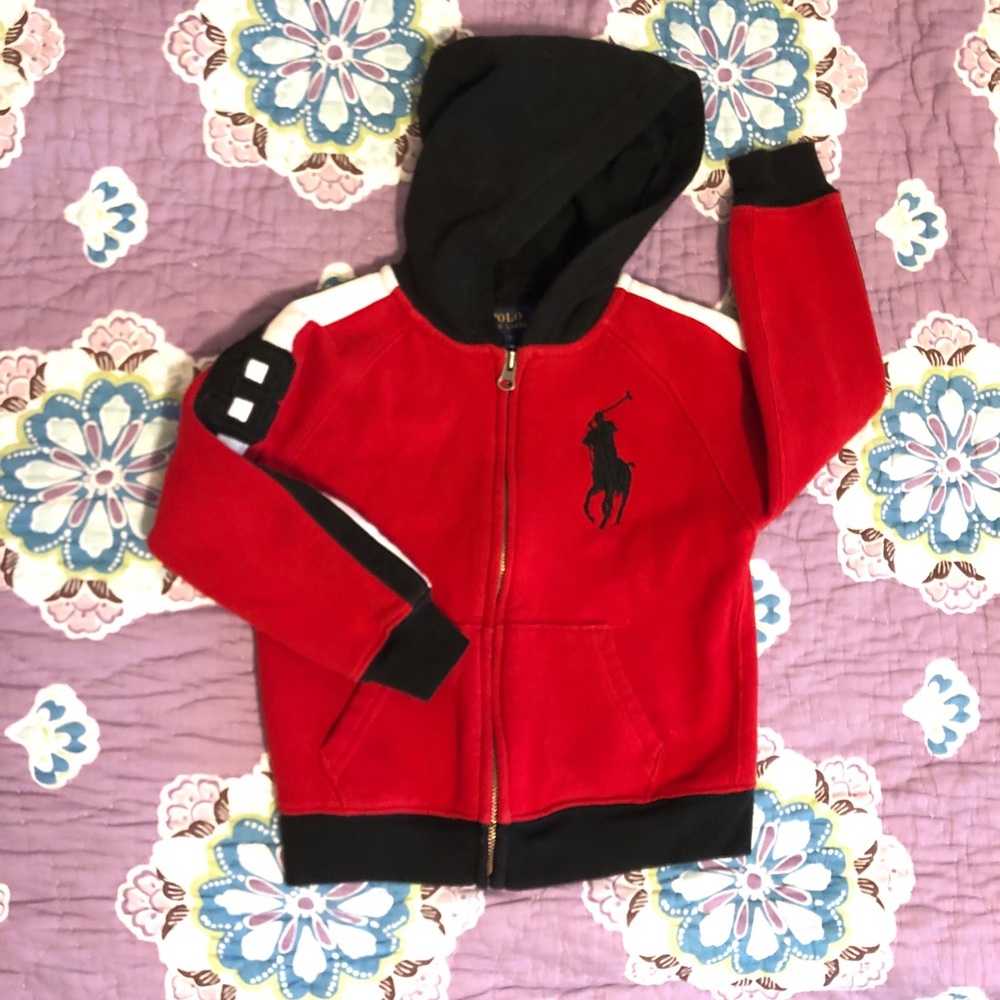Boys Polo by Ralph Lauren Zip Hoodie, Size 5